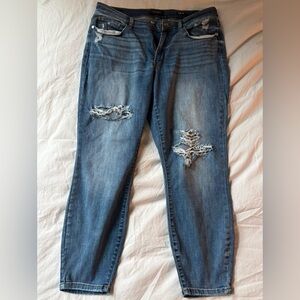 Judy Blue Distressed Light Blue Slim Fit  Jeans